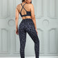 Leading The Pack Leopard Cutout Sports Bra and Leggings Set