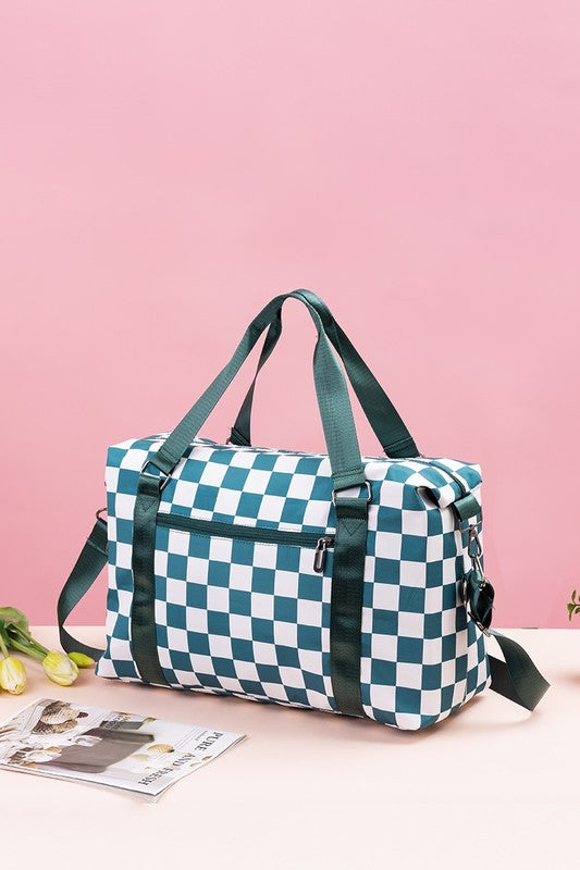 Zenana By My Side Checkered Multi-Pocket Travel Bag