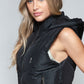 Snobbish A Quilted Beauty Zip Up Quilted Hooded Vest in Black