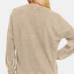 Zenana Laid Back Vibes Washed Dropped Shoulder Sweatshirt in Khaki