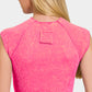 Zenana Back At It Again Ribbed Round Neck Cropped Top in Hot Pink
