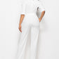 Driven Mock Neck Tie-Waist Half Sleeve Jumpsuit with Pockets