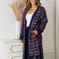 Angel Wings Through The Clouds Fringe Hem Open Front Cardigan in Navy