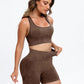 Training Day Scoop Neck Wide Strap Top and Shorts Active Set