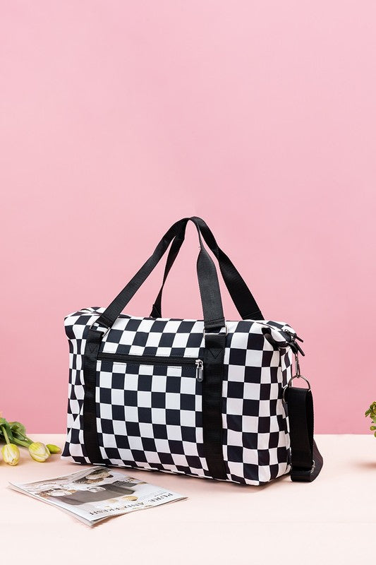 Zenana By My Side Checkered Multi-Pocket Travel Bag