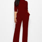 Driven Mock Neck Tie-Waist Half Sleeve Jumpsuit with Pockets