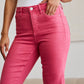 RFM Dylan Tummy Control High Waist Raw Hem Crop Jeans in Sunkissed