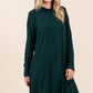 Mittoshop Ready To Go Mock Neck Long Sleeve Dress with Pockets in Hunter Green