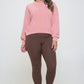 Yelete Conquer The Cold Fleece Lined High Waisted Leggings in Coffee Brown