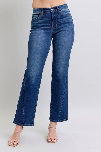 Judy Blue Mel Side Seam Detail Straight Jeans with Pockets