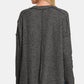 Zenana Cozy Season Exposed Seam Brushed Sweater in Black