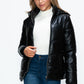 How Dare U Embrace The Chill Pocketed Zip Up Puffer Jacket with Removable Hood in Black