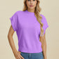 Double Take Lovely Day Mock Neck Short Sleeve Sweater