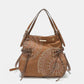 Nicole Lee USA Free Spirit Side Braided Tassel Inlaid Rhinestone Embroidery Hobo Bag