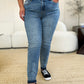 Judy Blue Madeline Mid Rise Rigid Magic Release Hem Jeans