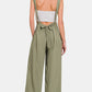 Zenana My Vibe Pocketed Wide Strap Wide Leg Overalls in Light Olive