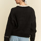 Davi & Dani Heartfelt Vibes Contrast Heart Dropped Shoulder Sweater