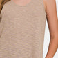 Zenana Made For Me Curved Hem Tank in Light Mocha