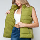 Snobbish Feeling Snug Zip Up Turtleneck Vest with Pockets in Cardamom Seed