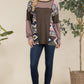 Celeste Simplicity with a Twist Exposed Seam Printed Color Block T-Shirt