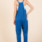 Culture Code Current Mood Sleeveless Jumpsuit with Pockets in Azula Blue
