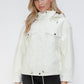 How Dare U My Favorite Layer Drawstring Hem PU Leather Zip Up Jacket in White