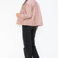 How Dare U My Favorite Layer Drawstring Hem PU Leather Zip Up Jacket in Mauve