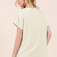 BOMBOM Lasting Love Textured Floral Pattern Short Sleeve T-Shirt in Cream