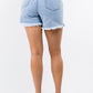 American Bazi Desiree High Waist Distressed Raw Hem Denim Shorts