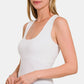 Zenana My Best Vibe Cropped Padded Seamless Tank in White