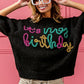 BiBi It's My World Metallic Letter Puff Sleeve Hairy Sweater