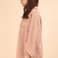 VERY J I'm Covered Button Down Textured Knit Shacket in Blush