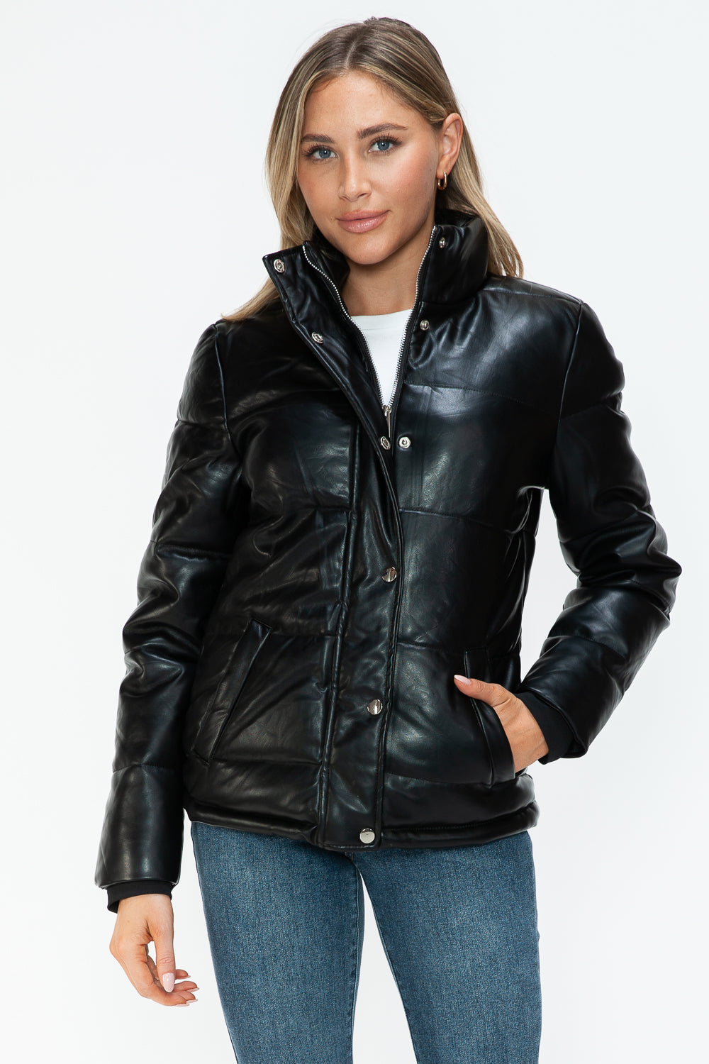 YMI Winter Perfection Pocketed Zip Up Turtleneck Puffer Jacket