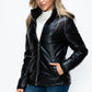 How Dare U Embrace The Chill Pocketed Zip Up Puffer Jacket with Removable Hood in Black