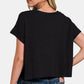 Zenana Keep It Simple Short Sleeve Crop T-Shirt in Black