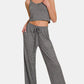 Zenana Flowy and Fabulous Drawstring Wide Leg Pants with Side Pockets in Black