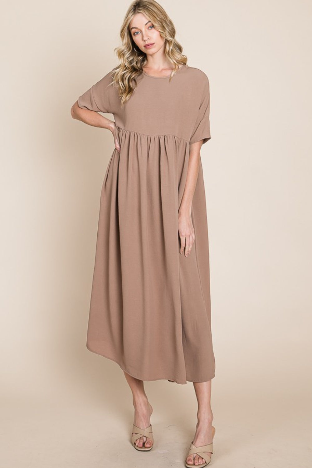 BOMBOM Hold Me Close Ruched Midi Dress