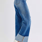 Judy Blue Rae Distressed High Waist Wide Leg Jeans