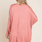BOMBOM A Bright Day Long Sleeve Oversized Top in Brick