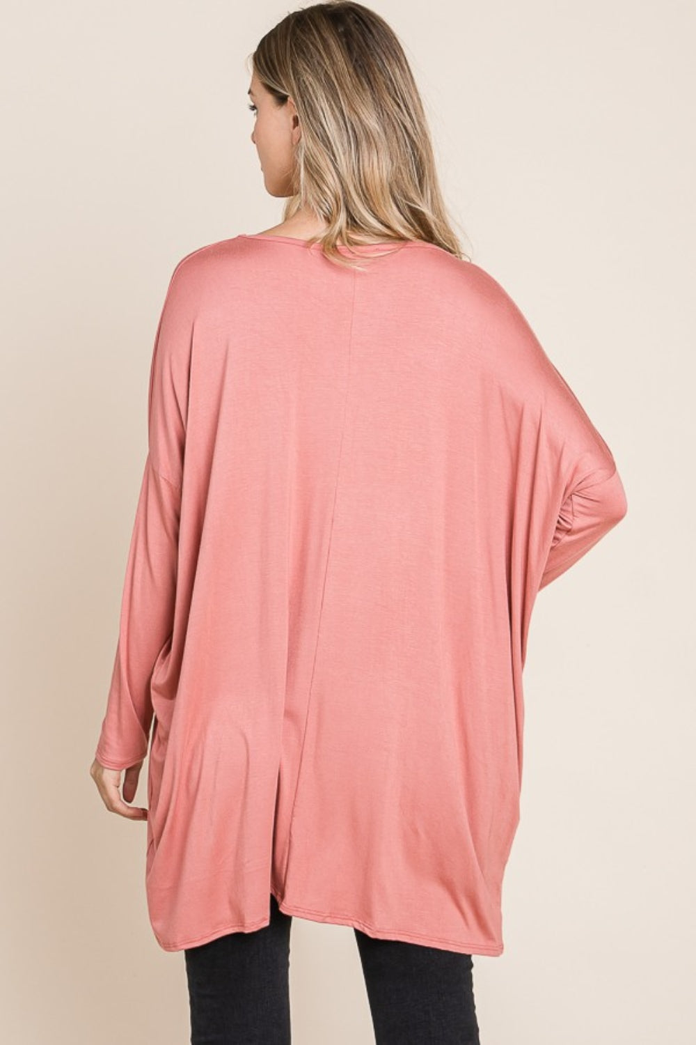 BOMBOM A Bright Day Long Sleeve Oversized Top in Brick