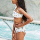 Marina West Swim Float On Asymmetric Neck Two-Piece Set in Daisy Cream