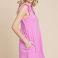 Culture Code A Charming Love Shoulder Knot Baggy Romper in Charm Pink