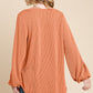 BOMBOM Chasing Dreams Long Sleeve Curved Hem Ribbed T-Shirt in Pumpkin