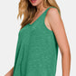 Zenana Made For Me Curved Hem Tank in Green