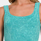 Zenana Chance Of Sun Ribbed Scoop Neck Tank in Teal