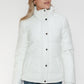 YMI Cozy Perfection Pocketed Zip Up Turtleneck Puffer Jacket in White