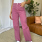 RFM Raelene High Rise Garment Dye Wide Leg Jeans in French Rose