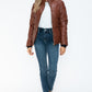 YMI Cozy Perfection Pocketed Zip Up Turtleneck Puffer Jacket in Brandy