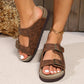 Sitting Seaside PU Leather Buckle Sandals