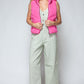 Snobbish A Quilted Beauty Zip Up Quilted Hooded Vest in Pink